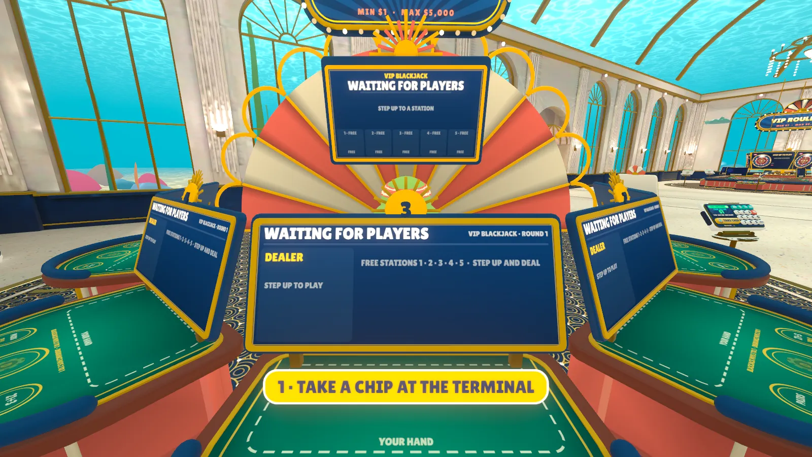 A VIP blackjack station